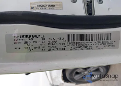 2015 Jeep Patriot High Altitude Edition из США, поврежденный, VIN 1C4NJPFA0FD171442